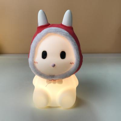 China Silicone Bunny Shape Rabbit LED Night Light Rechargeable Cute Ngiht Lamp for Kids Baby for sale