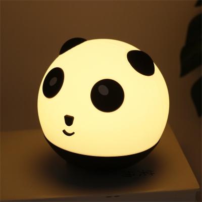 China Baby Night Lamp LED Portable Cartoon Panda Night Light for Kids USB Rechargeable Touch Cute Silicone Panda Lamp for sale