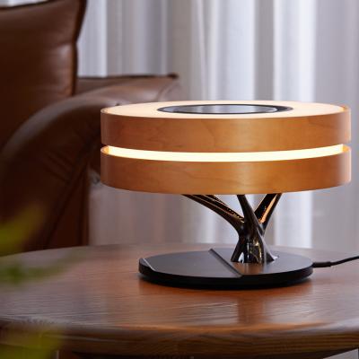 China Sleep Mode Dimming Touch Switch Room Usage Round Wooden Tree Bed Side Table Lamp for Homes for sale