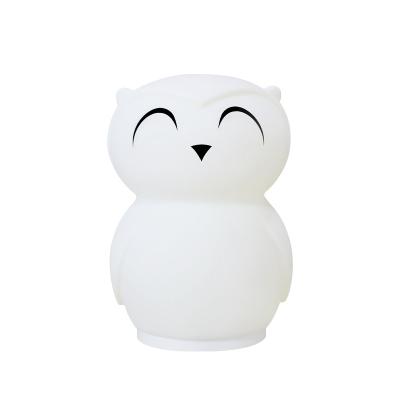 China Custom Logo Owl Night Light Silicone Dimmable Color Changing Baby Gift Home Decor Lamp for sale