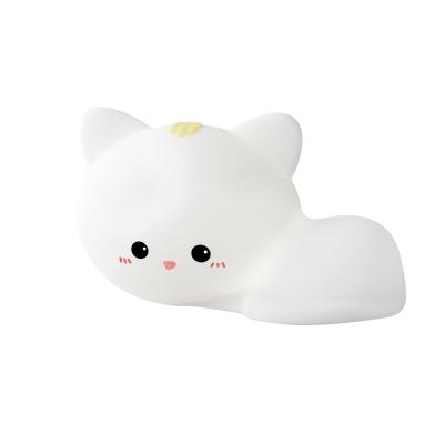 China Asian Design Style Rechargeable LED Silicon Cat Silicone Lamp Kids Night Light Sleep Lamp for sale