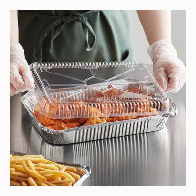 China FoodCooking Barbecue Aluminum Foil Container With Plastic Covers for sale