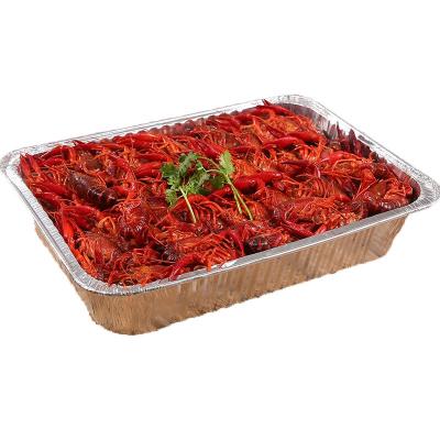 China FoodCooking Barbecue Aluminum Foil Container With Plastic Covers for sale