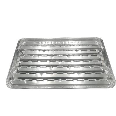 China Microwave Oven Safe Disposable Aluminum Trays /Broiler Filters For BBQ Grill /Durable Surface-Large Bottom Grill for sale