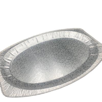 China Food Wholesale 550mm Recyclable Large Oval Disposable Aluminum Foil Container for sale