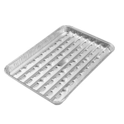 China Aluminum Foil Minimalist Barbecue Disposable Container For Food Packaging With Clear Lids for sale