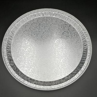 China Eco - Friendly Round Embossed Aluminum Foil Container Serving Tray for sale