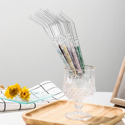 China Natural Straw Of Crystal Gravel Healing Stone Glass Straw With Crystals Pipette Beverage Support Viable Customization for sale