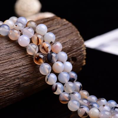 China 2022 8mm Natural Eco-friendly Crystal Agate Chalcedony Round Healing Gemstone Loose Beads Bracelet Necklace Jewelry Making Beaded Accessories for sale