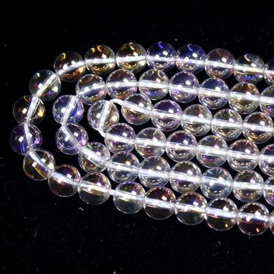 China Eco-Friendly 8mm Crystal Beads For Diy Jewelry Natural White Colored Handmade Electroplating 10mm Wholesale Making Necklace Bracelet for sale