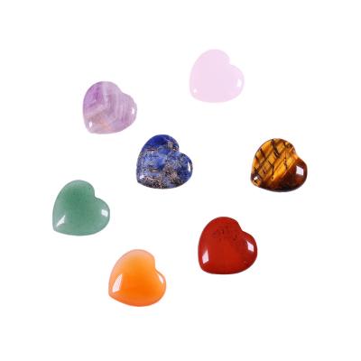 China 2022 Europe Wholesale 2cm Quartz Love Heart Shape Crystal Crafts Seven Colors Gemstone Decoration Health Energy Natural Stone for sale