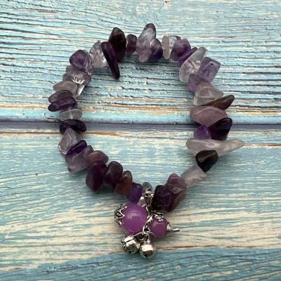 China High Quality Luxury Amethyst Crystal Natural Stone Women Bracelet Eco-friendly promotion fashion gravel material for sale