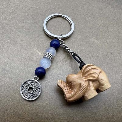 China Wholesale Eco-Friendly Creative Wood Car Key Blanks Buddha Key Chain Wooden Key Holder For Women Men Handbag Unisex Key Decorate for sale