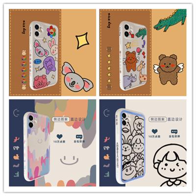 China Anti-fall suitable for iphone11 phone case XS Apple 12PRO silicone glossy side cartoon 7plus phone cover device for sale