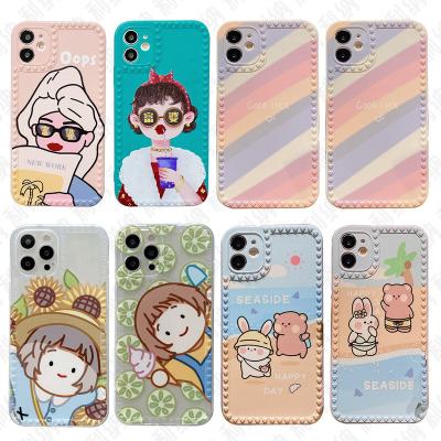 China Anti-drop love view cartoon phone case for iPhone 12 11 pro XS max SE20 XR 7 x 8 plus soft TPU protective case shockproof bag for sale