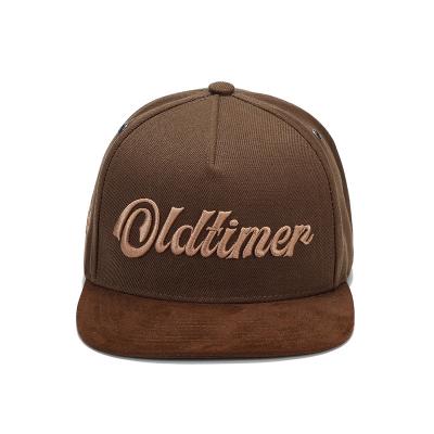 China COMMON Suede visor snapback 3D logo embroidery hip hop hat customized metal eyelet 5 panel caps for sale