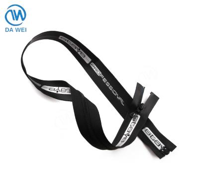 China DAWEI Brand Sustainable Airtight Factory Custom Printing Nylon Waterproof Zipper for sale