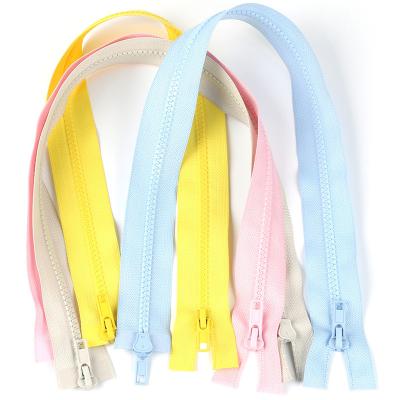 China Multicolor Auto Lock Resin Double Zipper Cloth Sleeping Bag Bed Mosquito Net Zipper DIY Household Clothing for sale