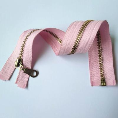 China Creative brass automatic lock 5#60cm metal zipper pull seam styles and colors are various for sale