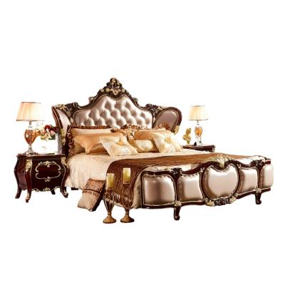 China H8818R Luxury European Style Antique Furniture Wooden Beds for sale