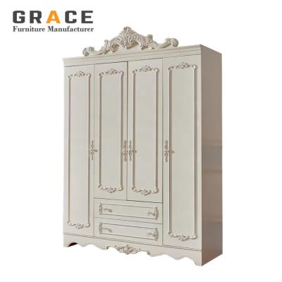 China Z902 PANEL Wardrobe Small Closet 4 Solid Wood Door Designs Low Designs Prices for sale