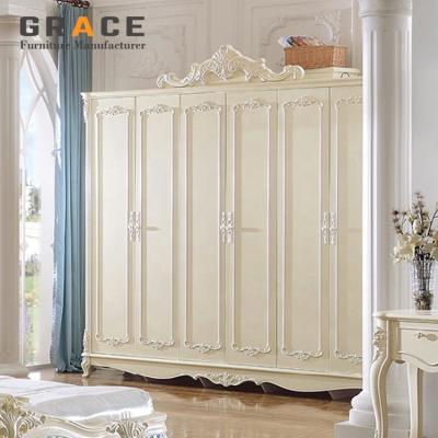 China Z907 PANEL Walk In Wardrobe System Seven Door French White Color Luxury Designs for sale