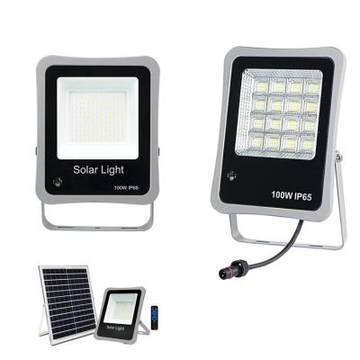 China Outdoor 50w Auto On/Off Remote Control Solar Garden Lights Led Solar Flood Light for sale