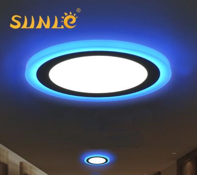 China Multicolor office LED panel light SLBL124 dimmable IP44 blue white around indicator light 12+4W for sale