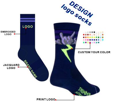 China Wholesale QUICK DRY Soft Breathable Custom Socks Colorful Fashion Sports Logo Socks Customize Colorful Big Logo Socks for sale