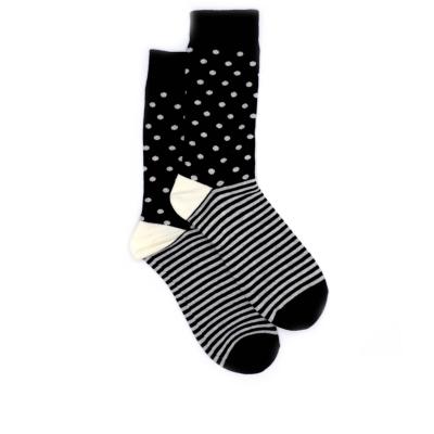 China QUICK DRY Bamboo Cotton Black White Ankle Socks With Striped Spot for sale