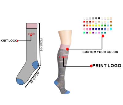 China Sports Cheap WR-003 Nurse Socks Medical Compression Tie Dye High Knee Compression Socks For Women for sale