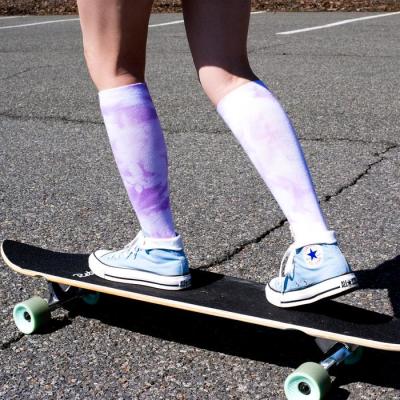 China Athletic WR-002 OEM Customized Design Tie Dye High Knee Compression Socks For Women for sale