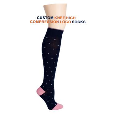 China WR-007 Factory direct sales athletic custom knit logo compression socks bamboo cotton knee high socks for women for sale