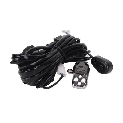 China Led light bar Wiring with Relay Fuse Switch & Remote Controller DC12V Input Custom 14AWG Strobe Automotive Wire Harness for LED Pods Light Bar for sale