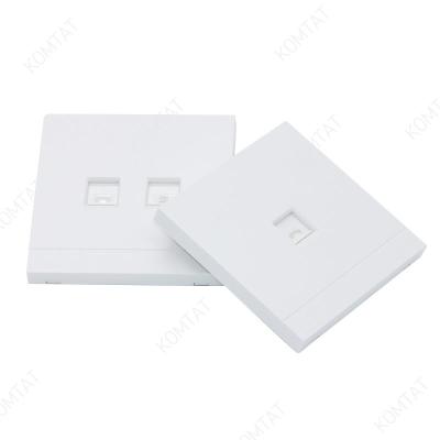 China Residential / General-Purpose High Quality White 86 Type 2 Port Network Made In China Cable Rj45 Coupler Wall Plate Dual Port Face Plate for Cat6 Cat5e for sale