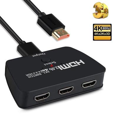 China Switch Splitter 3x1 3 Port 3 Inout 1 Output 4K HDMI Switcher HDR with Pigtail HDMI Cable 4K 60Hz 2.0b HDMI JL-4K0301A for sale