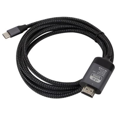 China Monitor USB 3.1 Type-C To HDMI Cable 6Ft 1.8M 4K 30HZ 60HZ Male To Male Cable for USB C Laptop Mobile Phone Newest Wholesale Supply for sale