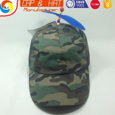 China breathable & Kids 6 Panel Waterproof Camouflage Baseball Cap With Helicopter Booster In The Sun Hat for sale