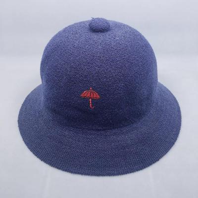 China Custom Embroidery Striped Logo Bucket Hat Cheap Fishman Hat for sale