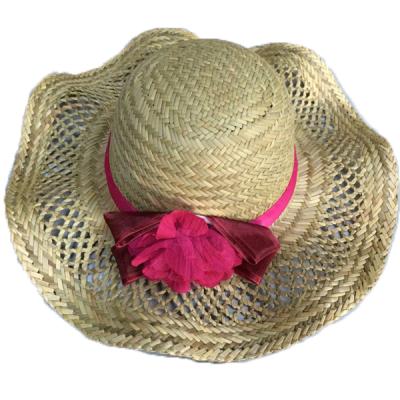 China 2020 New Lady Sun Hat Straw Hat Wide Hat Ladies Sunshade Petal Flower Fashion Sunshade Pink Hat for sale