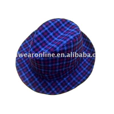 China Character Fedora Plaid Hat Wide Hat Men Recycled Material Can Be Pure Cotton Customized for sale