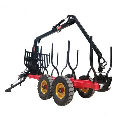 China Cultivate mini log trailer with crane for sale