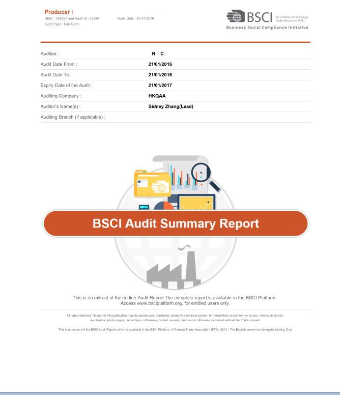 BSCI - Cofco Hebei International Trading Co.,Ltd.