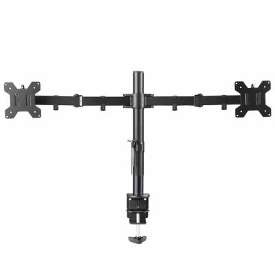 China Dual Computer Screen Adjustable Computer Monitor Stand Arm Desk Mount Bracket for sale