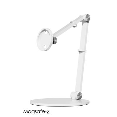 China Magnetic Wireless Fast Charging Free Standing Aluminum Mobile Phone Holder Adjustable Adjustable Cell Phone Stand for sale