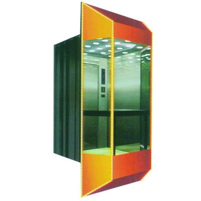 China Traditional Mirror Finished Stainless Steel Good Performance Panoramic Elevator for sale