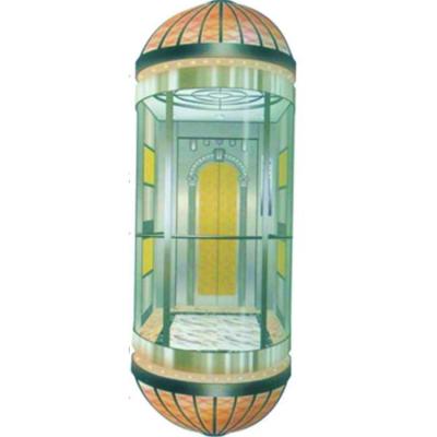 China Traditional Concise Square Or Round Glass Guided Elevator Vertical Fast Panoramic Elevator In China for sale