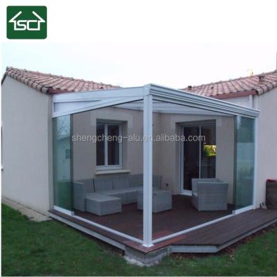 China Waterproof Anti-UV Garden Patio Roof Tent with Sliding Glass Wall and Aluminum Sidewalls for sale