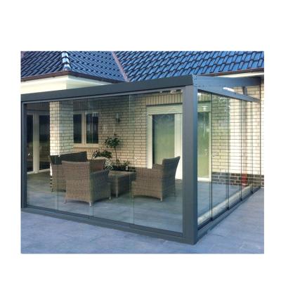 China Four seasons room waterproof european frameless sliding glass doors for wintergarten-aluminum for sale