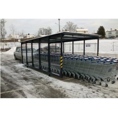 China Flat Flat Supermarket Shopping Cart Shelter With Aluminum Frame And Polycarbonate Panel for sale